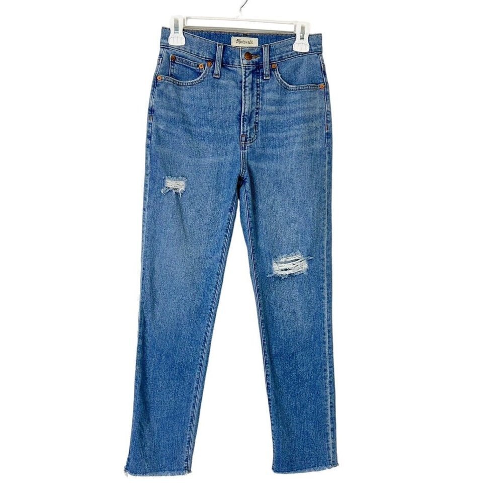 Madewell Perfect Vintage Jeans Womens Size 25 High Rise Ankle Frayed